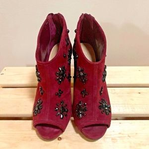 Michael Kors Jewel Embellished Suede Booties, Women's Size 6